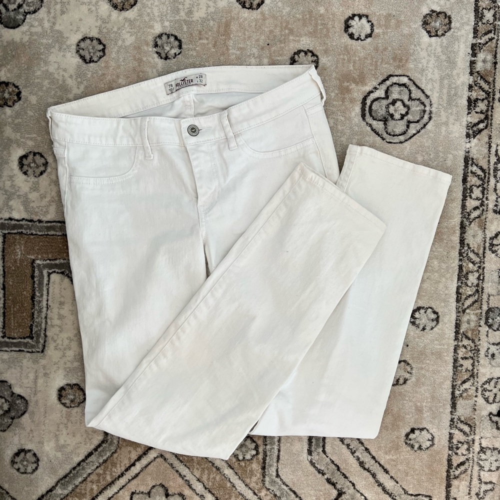 Hollister Low Rise White Jeans